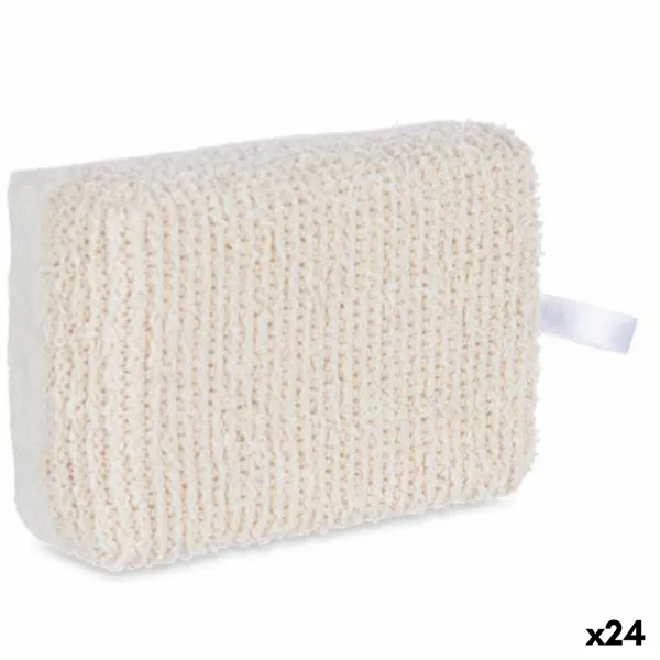 Body Sponge Berilo White Beige 14 x 5 x 9 cm (24 Units)