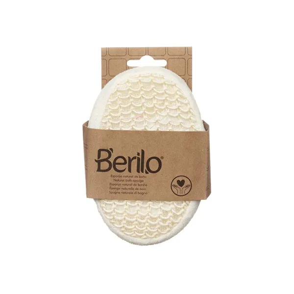 Body Sponge Berilo White Beige 11 x 15 x 5 cm (12 Units)