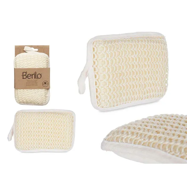 Body Sponge Berilo White Beige 11 x 16,5 x 3 cm (12 Units)