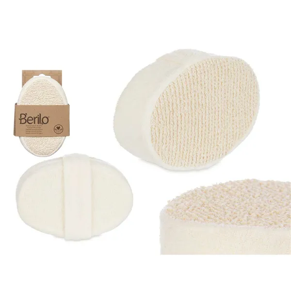 Body Sponge Berilo White Beige 15 x 5 x 10 cm (12 Units)