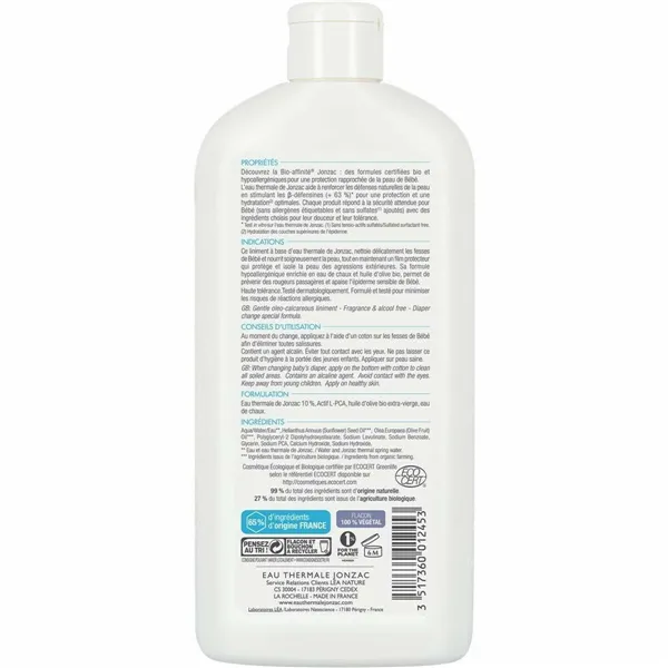Intensyvus maitinamasis kremas Bebe Bio Eau Thermale Jonzac (500 ml)