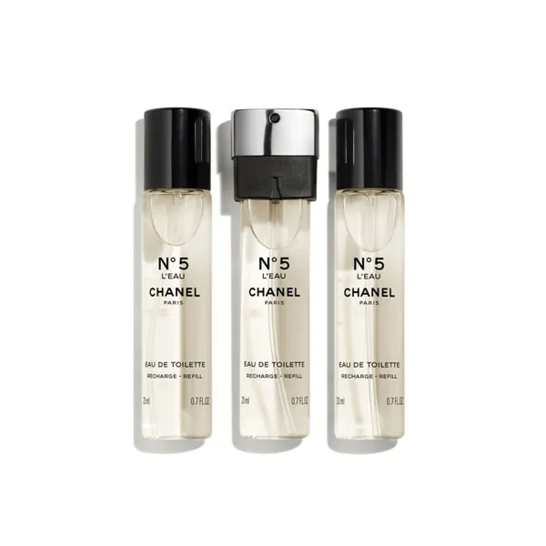Женский парфюмерный набор Chanel N°5 L'Eau 3 x 20 ml Зарядное устройство 3 Предметы