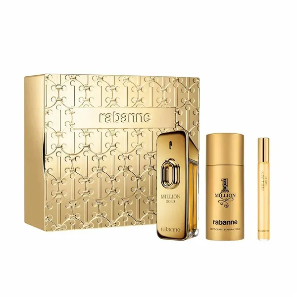 Мужской парфюмерный набор Paco Rabanne Million Gold EDP 3 Предметы