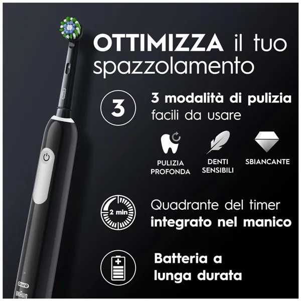 Электрическая зубная щетка Braun Pro 1 Чёрный