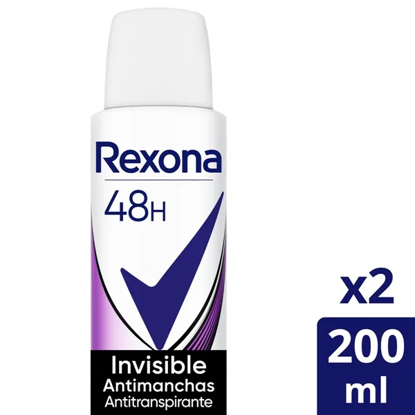 Deodorant Rexona 48h Invisible 200 ml (2 Units)