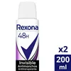 Deodorant Rexona 48h Invisible 200 ml (2 Units)