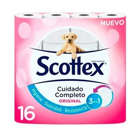 Toilet Roll Scottex Original White 16 Pieces (6 Units)