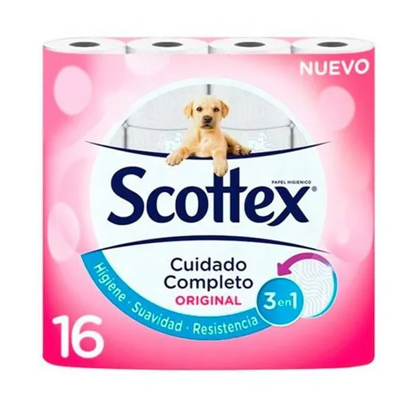 Toilet Roll Scottex Original White 16 Pieces (6 Units)