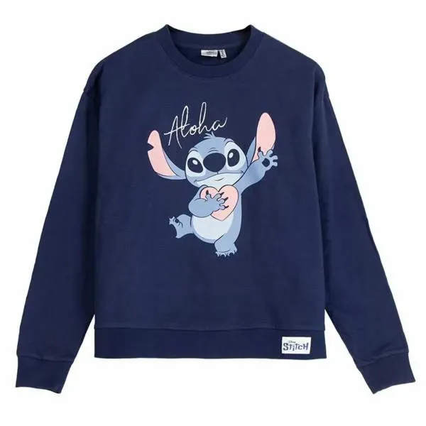 Naisten huputon collegepaita Stitch Tummansininen