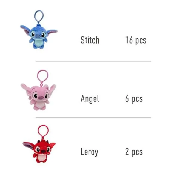 Mielas žaislas - raktų pakabukas Stitch Rožinė