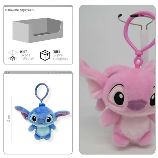 Mielas žaislas - raktų pakabukas Stitch Rožinė