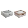 Dėžutė laikrodžiams DKD Home Decor Mėlyna Šviesiai rožinis Stiklas 22,5 x 19,5 x 9,5 cm (2 vnt.)