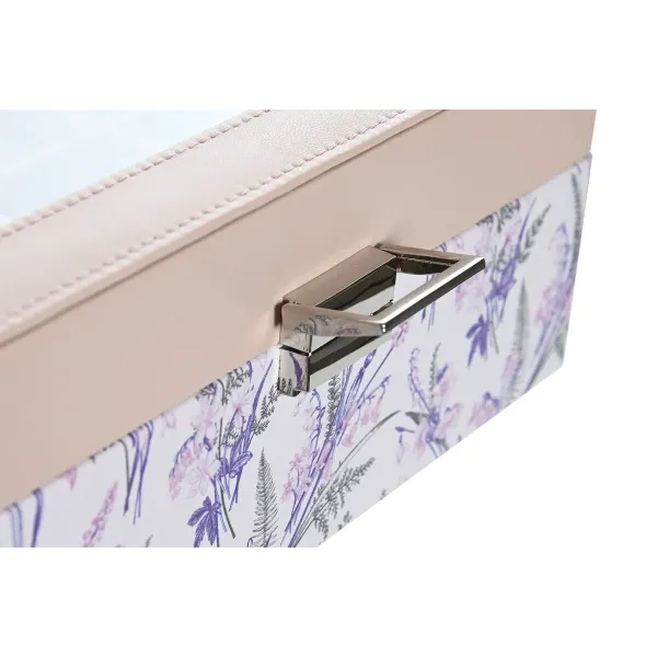 Dėžutė laikrodžiams DKD Home Decor Balta Pilka Alyvinė Šviesiai rožinis PVC Stiklas 22,5 x 19,5 x 9,5 cm (2 vnt.)