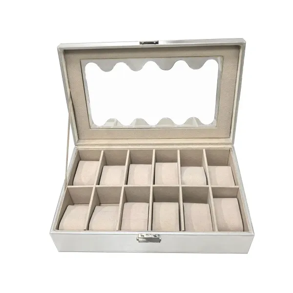Dėžutė laikrodžiams Versa Balta Poliuretanas Popierius Veidrodis Medžio MDF 20 x 8,5 x 32,5 cm