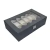 Коробка для часов Versa Чёрный Полиуретан бумага Зеркало Деревянный MDF 20 x 8,5 x 32,5 cm
