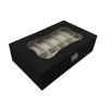 Коробка для часов Versa Чёрный Полиуретан бумага Зеркало Деревянный MDF 20 x 8,5 x 32,5 cm
