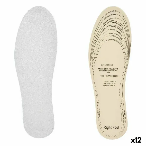 Kujud Sport Valge Puuvill Plastmass Lateks 9,5 x 29,5 cm 11,5 x 0,5 x 36 cm (12 Ühikut)
