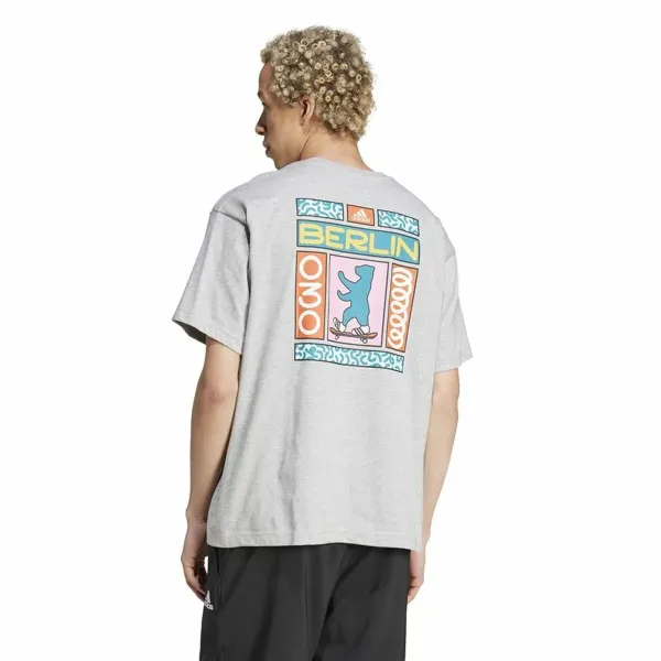 Vīriešu Krekls ar Īsām Piedurknēm Adidas Berlin Bear Balts S