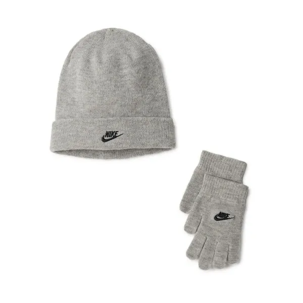 Cepure un cimdi Nike Club Pelēks