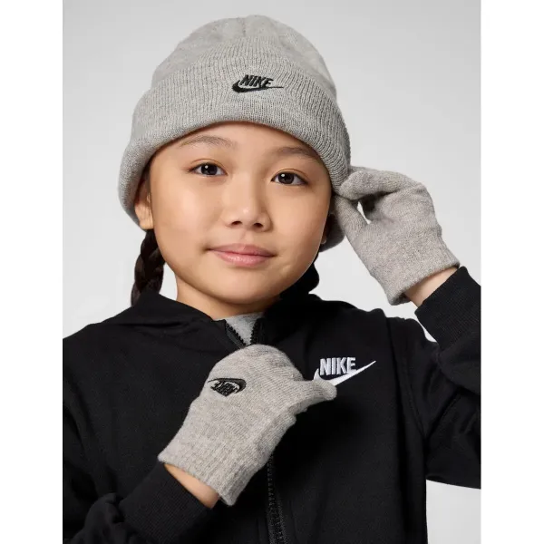 Cepure un cimdi Nike Club Pelēks