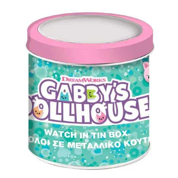 Детские часы Gabby's Dollhouse 000574089 - TIN BOX Ø 33 mm