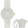 Naiste Kell Versace MEDUSA POP 3H + VERSACE WHITE SILICON PURSE (Ø 39 mm)