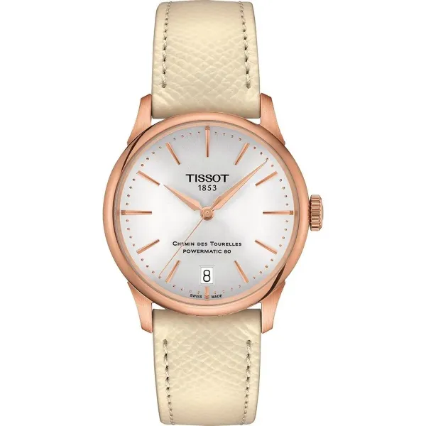 Женские часы Tissot CHEMIN DES TOURELLES POWERMATIC 80 Позолоченный (Ø 35 mm)