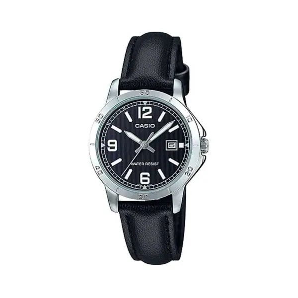 Женские часы Casio LADY DATE, LEATHER - BLACK (Ø 35 mm)