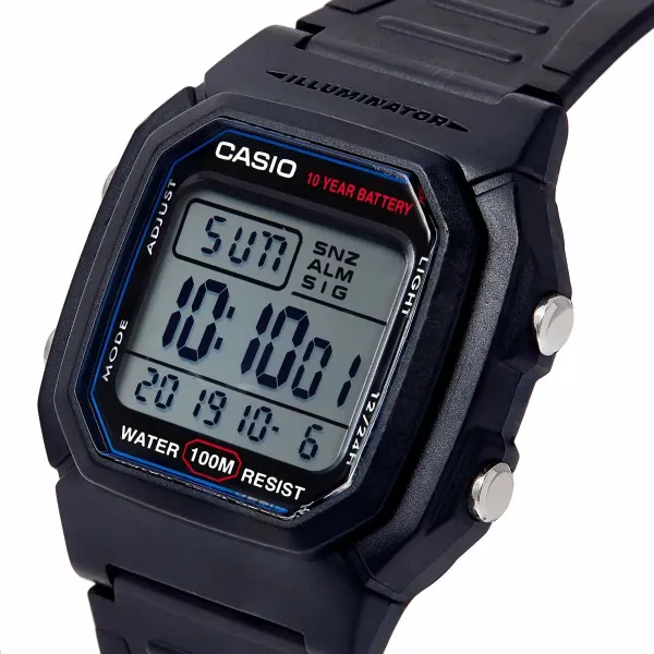 Laikrodis vyrams Casio Bruni Basics-Clear W-800H-1AVES žadintuvų funkcija Chronometras Žadintuvas
