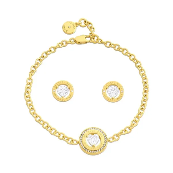 Käevõru ja Kõrvarõngaste Komplekt Michael Kors Fashion Kuldne