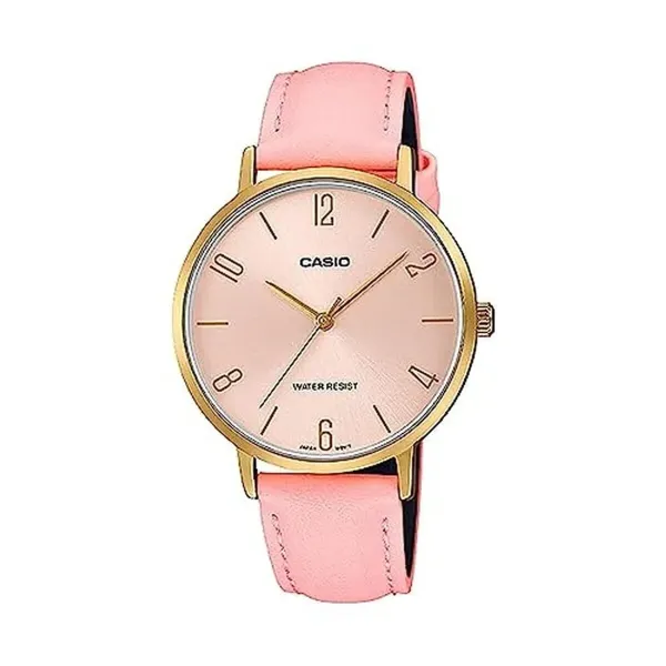 Женские часы Casio MINIMAL GOLD, LEATHER - PINK (Ø 34 mm)