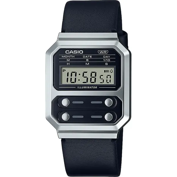 Abiejų lyčių laikrodis Casio F100 TRIBUTE - STEEL / BLACK ***SPECIAL PRICE*** Juoda (Ø 40 mm)