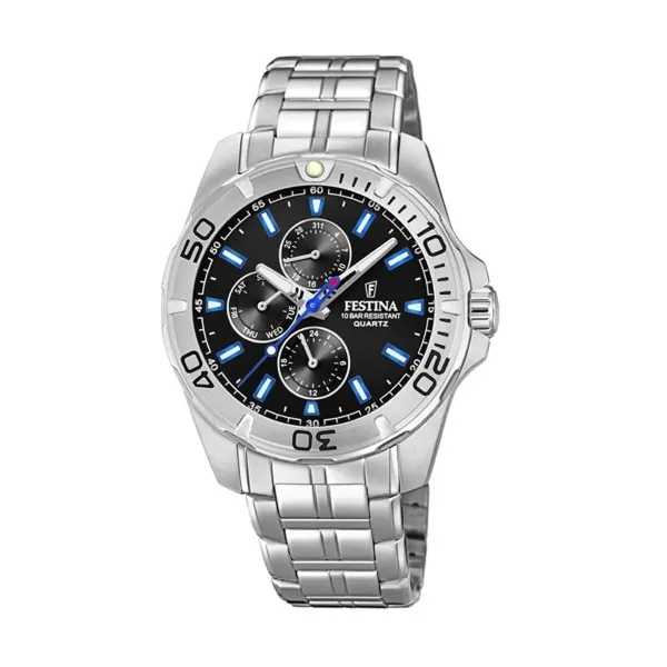 Мужские часы Festina F20445/6 Чёрный Серебристый