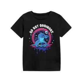 Vaikiška Marškinėliai su trumpomis rankovėmis Stitch So Not Ordinary Juoda