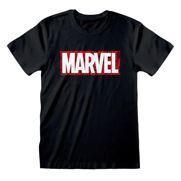 Uniseksiniai marškinėliai su trumpomis rankovėmis Marvel Juoda