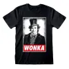 Uniseksiniai marškinėliai su trumpomis rankovėmis Willy Wonka Wonka Juoda