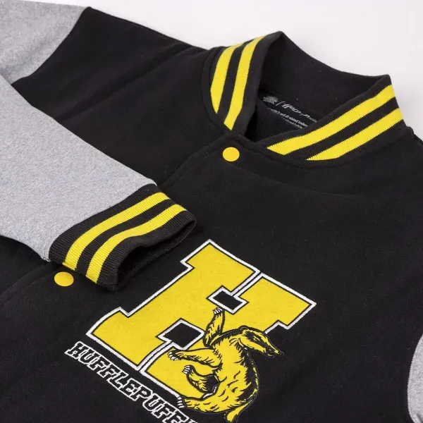 Unisex Sporta Krekls bez Kapuča Harry Potter Hufflepuff Melns Pelēks