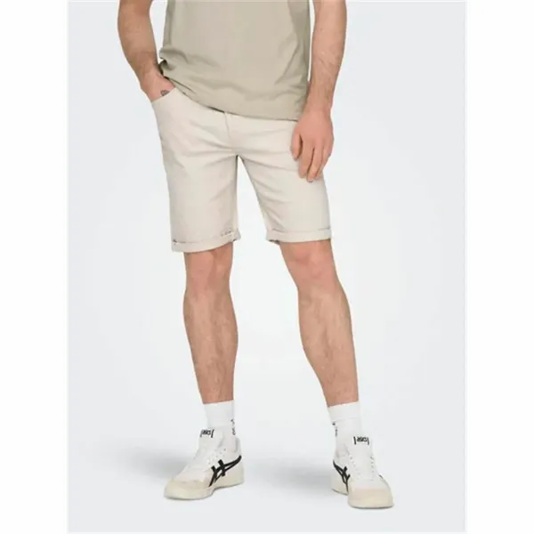Vyriški Šortai Only & Sons Onsply 9296 Ecru Rusvai gelsva