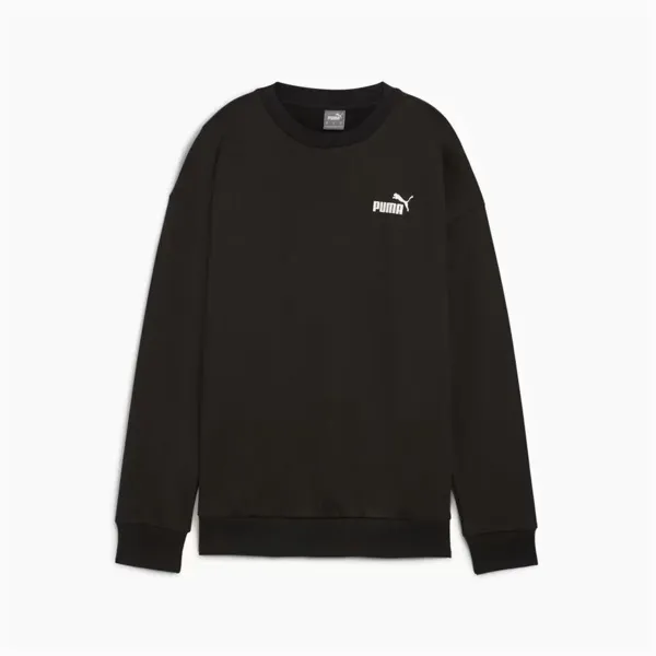 Sieviešu Sporta Krekls bez Kapuča Puma Essentials+ Relaxed Small Logo Crew Fl Melns