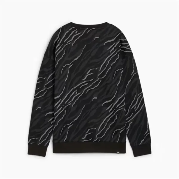 Sieviešu Sporta Krekls bez Kapuča Puma Essentials+ Animal Aop Crew Fl Mujer Melns