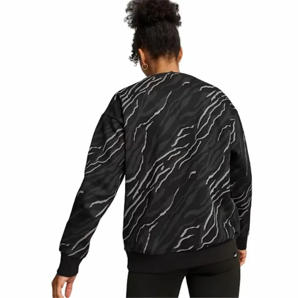 Sieviešu Sporta Krekls bez Kapuča Puma Essentials+ Animal Aop Crew Fl Mujer Melns