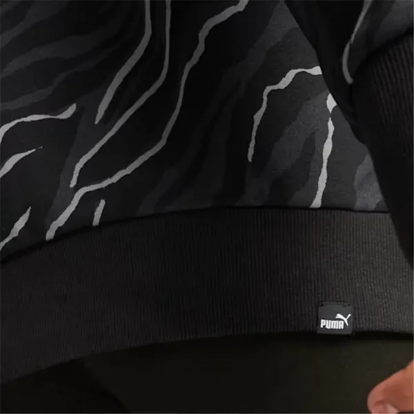 Sieviešu Sporta Krekls bez Kapuča Puma Essentials+ Animal Aop Crew Fl Mujer Melns