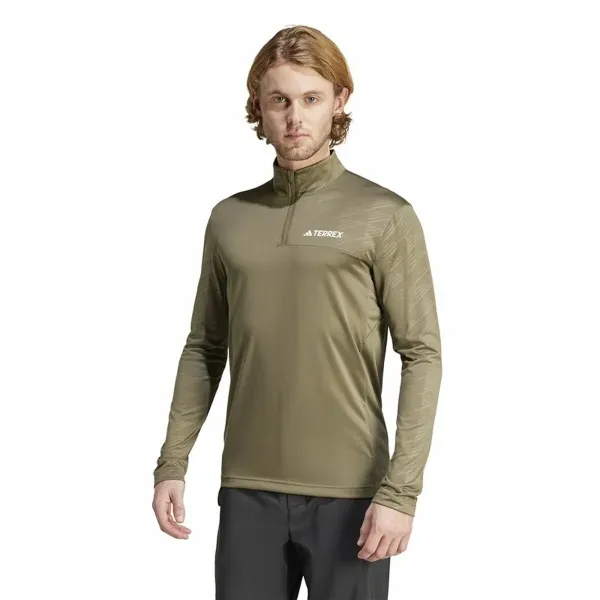 Vyriškas džemperis be gobtuvo Adidas Mt Half Zi Ls Ruda