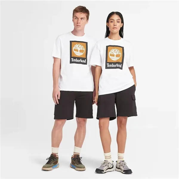 Vyriški marškinėliai su trumpomis rankovėmis Timberland Stack Logo Colored Balta