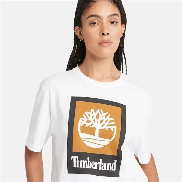 Vyriški marškinėliai su trumpomis rankovėmis Timberland Stack Logo Colored Balta