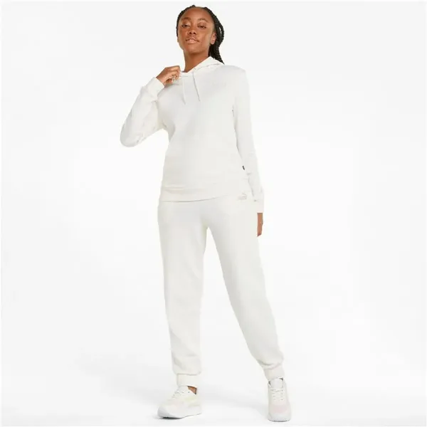 Naisten huppari Puma Essentials Embroidery Valkoinen