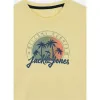 Vaikiška Marškinėliai su trumpomis rankovėmis Jack & Jones Jjsummer Smu Vibe Ss Crew Geltona