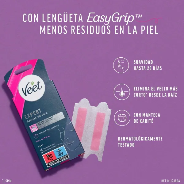 Näokarvade eemaldusribad Veet Expert (16 Ühikut)