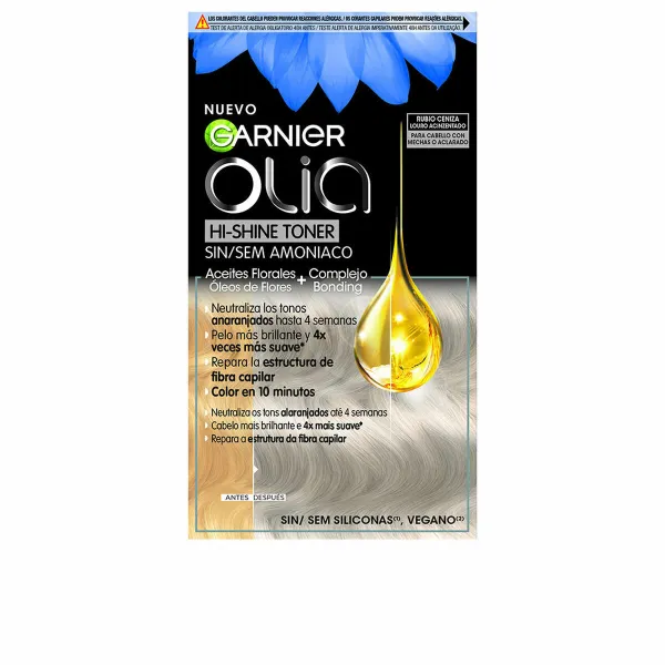 Daļēji Pastāvīga Krāsviela Garnier Olia Hi-Shine Toner Pelnu Blonds Nº 9.1 3 Daudzums (1 gb.)