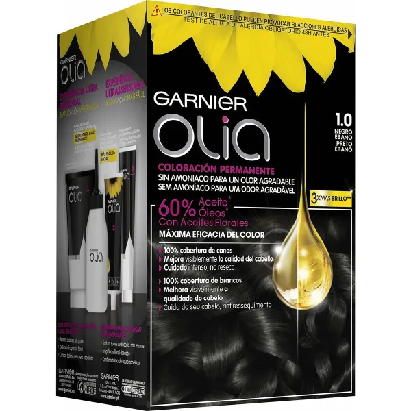 Ammoniaagivaba juuksevärv Garnier Olia Eebenmust Nº 1.0-negro Nº 1,0 Negro Ebano (1 Ühikut)